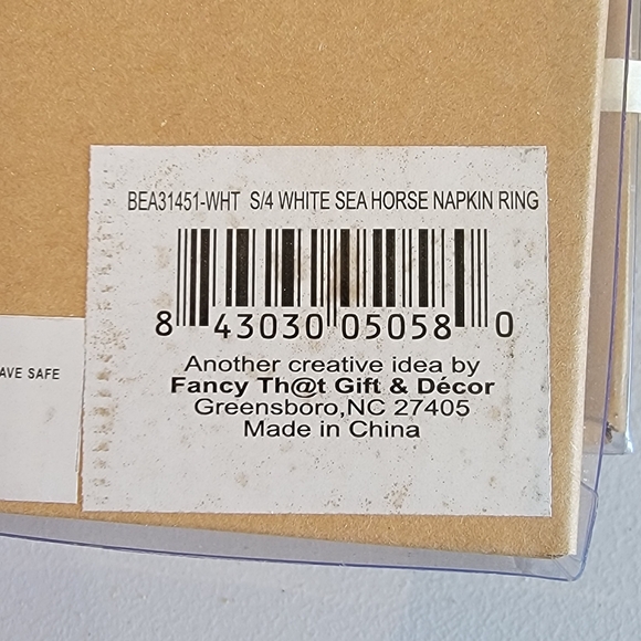 FANCY TH@T GIFT & DECOR ♡ 2 Set of 4 White Sea Horse Napkin Rings - Picture 8 of 8